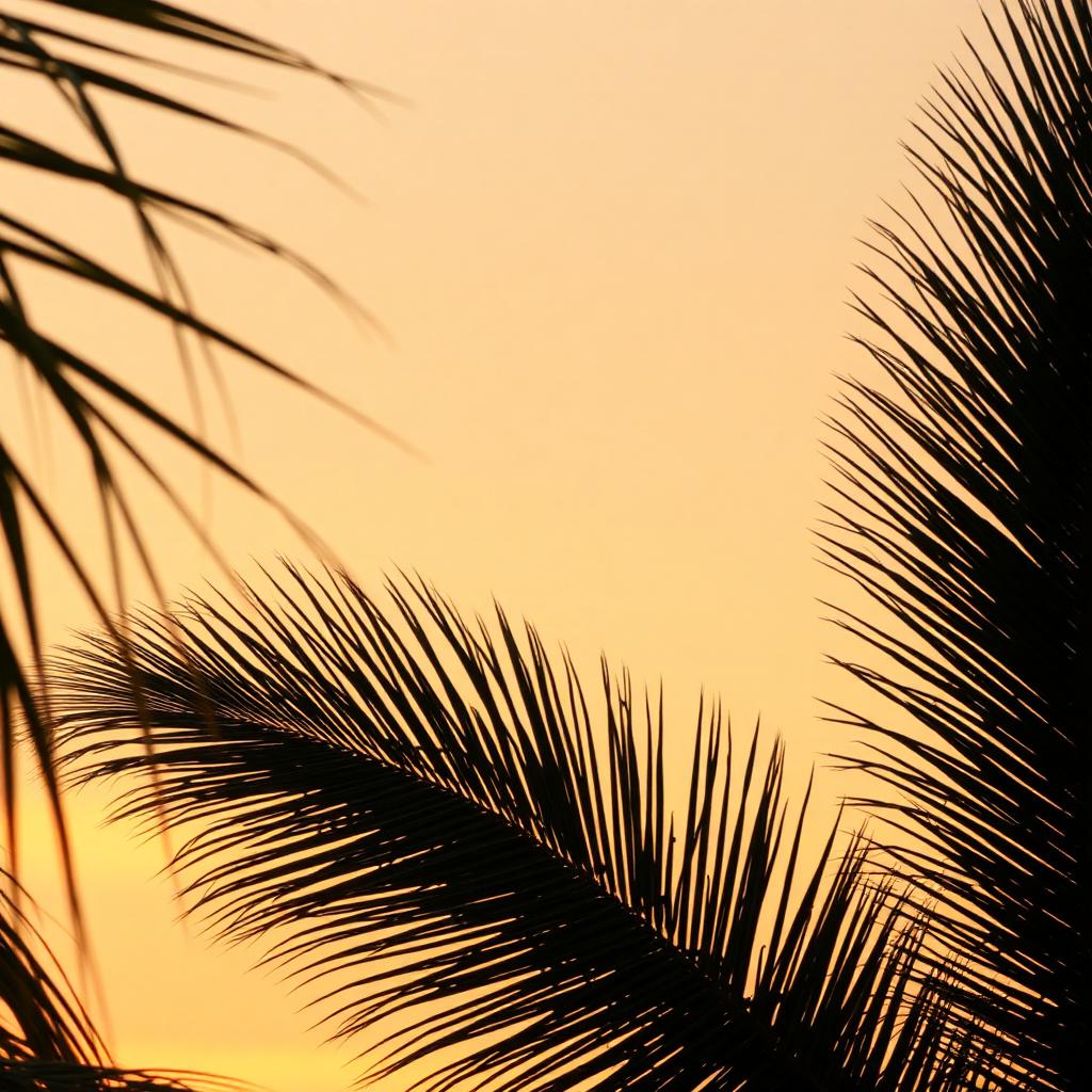 Palm fronds in soft directional light