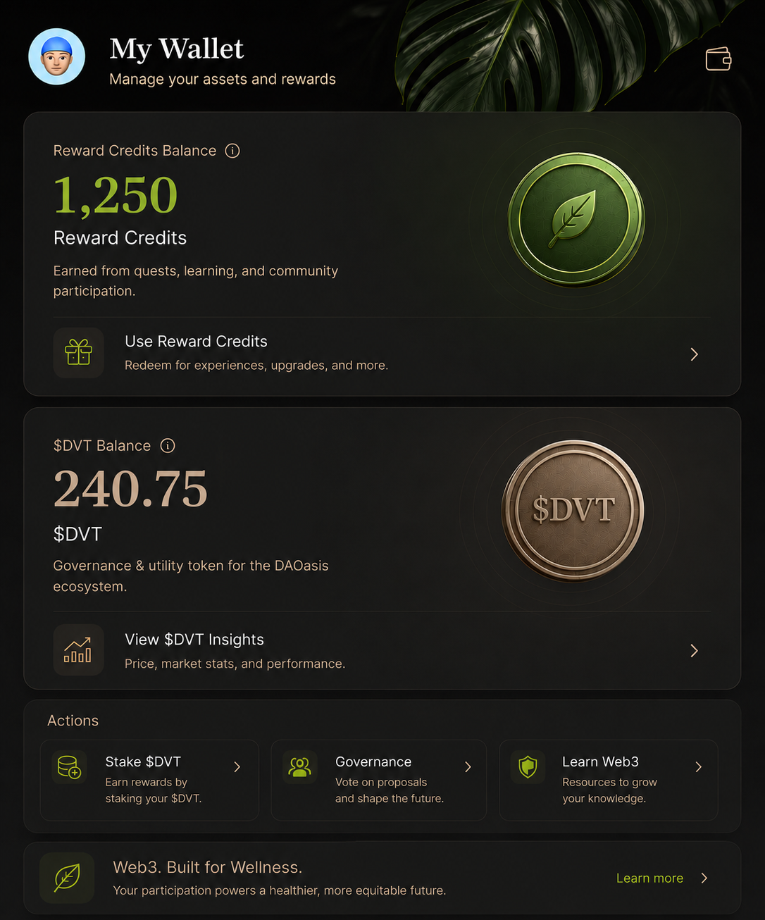DAOasis app screen