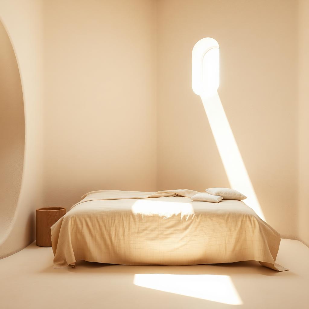 Minimal sanctuary room with morning light
